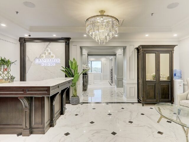 amazing decor center renovation with coffered wall and crown moulding
