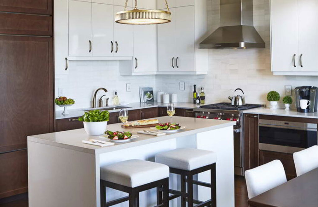 modern white and brown kitchen 