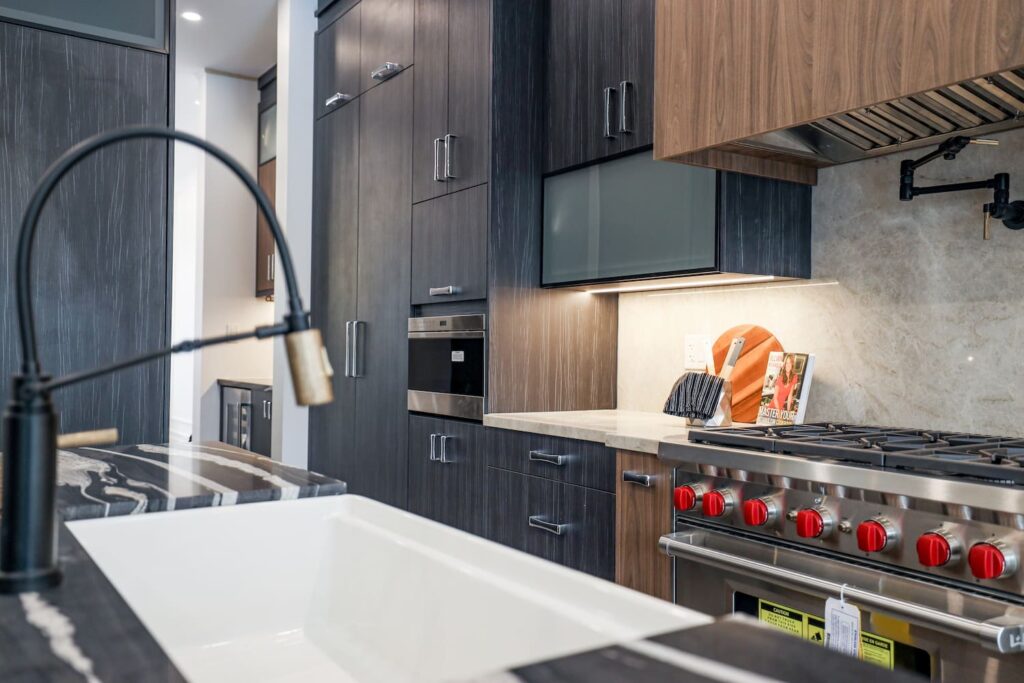 modern and luxury black kitchen 